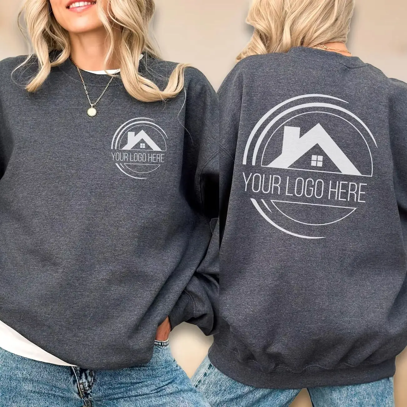 Women Customized Logo Text Design Loose Sweatshirt Printed Your Business Logo or Brand Logo Sweater Oversized Casual Sweatshirt
Women Customized Logo Text Design Loose Sweatshirt Printed Your Business Logo or Brand Logo Sweater Oversized Casual Sweatshirt