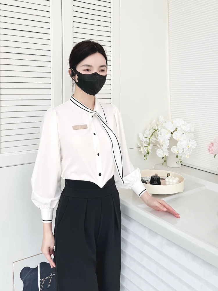 Beauty Salon Overalls Set Club Spa Wedding Shirt and Dress 2pcs Set Front Desk Beauty Salon Uniform
Beauty Salon Overalls Set Club Spa Wedding Shirt and Dress 2pcs Set Front Desk Beauty Salon Uniform