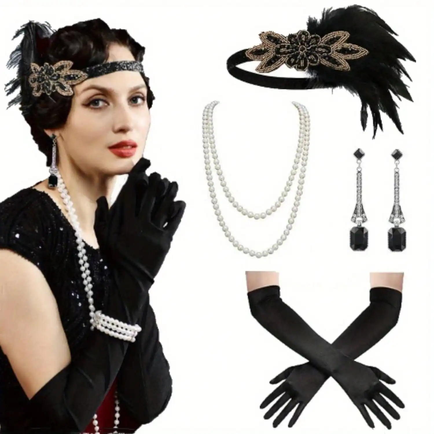 4pcs Retro Elegant Women's Dress Up Accessories Set, 1920 Clothing Accessories, Art Atmosphere Party Decoration
4pcs Retro Elegant Women's Dress Up Accessories Set, 1920 Clothing Accessories, Art Atmosphere Party Decoration