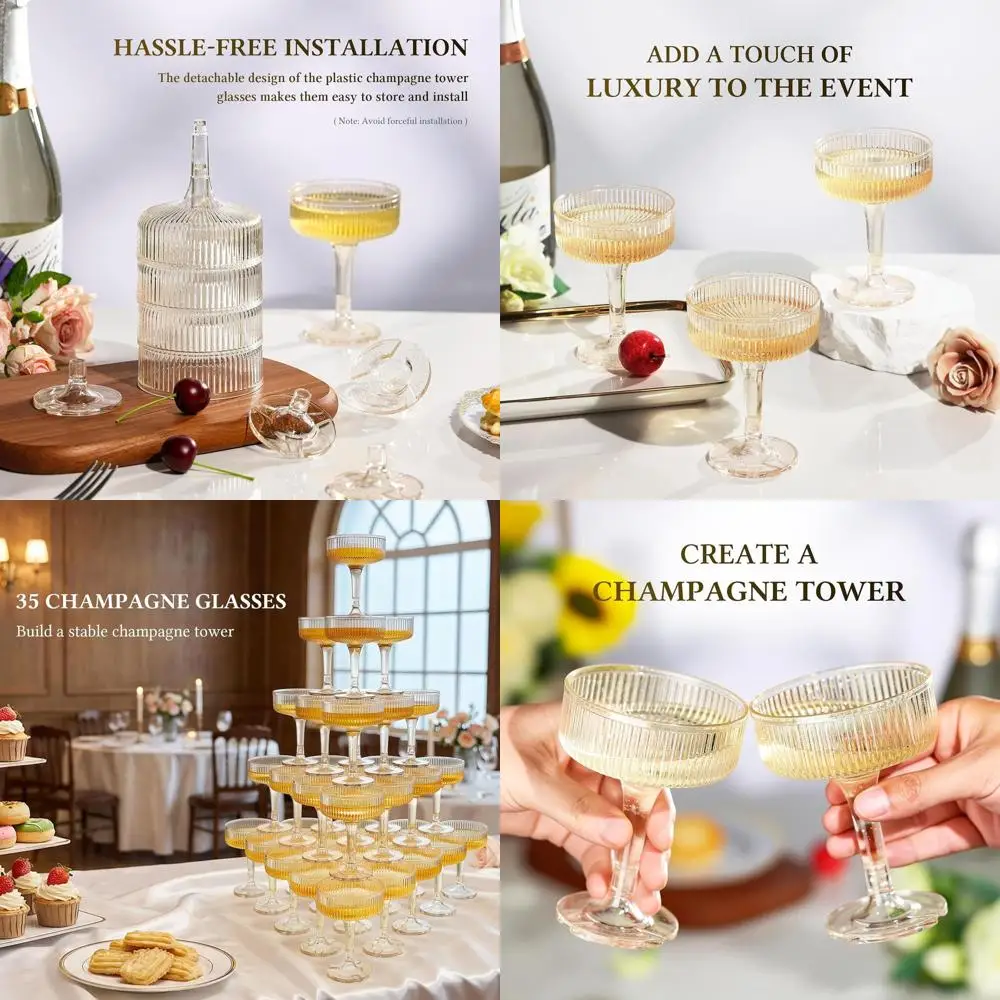 Набор из 35 бокалов для шампанского с золотым глиттером, 7 унций, с полосками-вуалью, для свадеб, вечеринок и дней рождения
Набор из 35 бокалов для шампанского с золотым глиттером, 7 унций, с полосками-вуалью, для свадеб, вечеринок и дней рождения