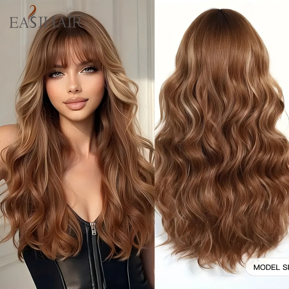 EASIHAIR Long Wavy Curly Synthetic Hair Wigs With Bangs Red Brown With Blonde Wigs for Women Ginger Copper Wigs Daily Use Party
EASIHAIR Long Wavy Curly Synthetic Hair Wigs With Bangs Red Brown With Blonde Wigs for Women Ginger Copper Wigs Daily Use Party