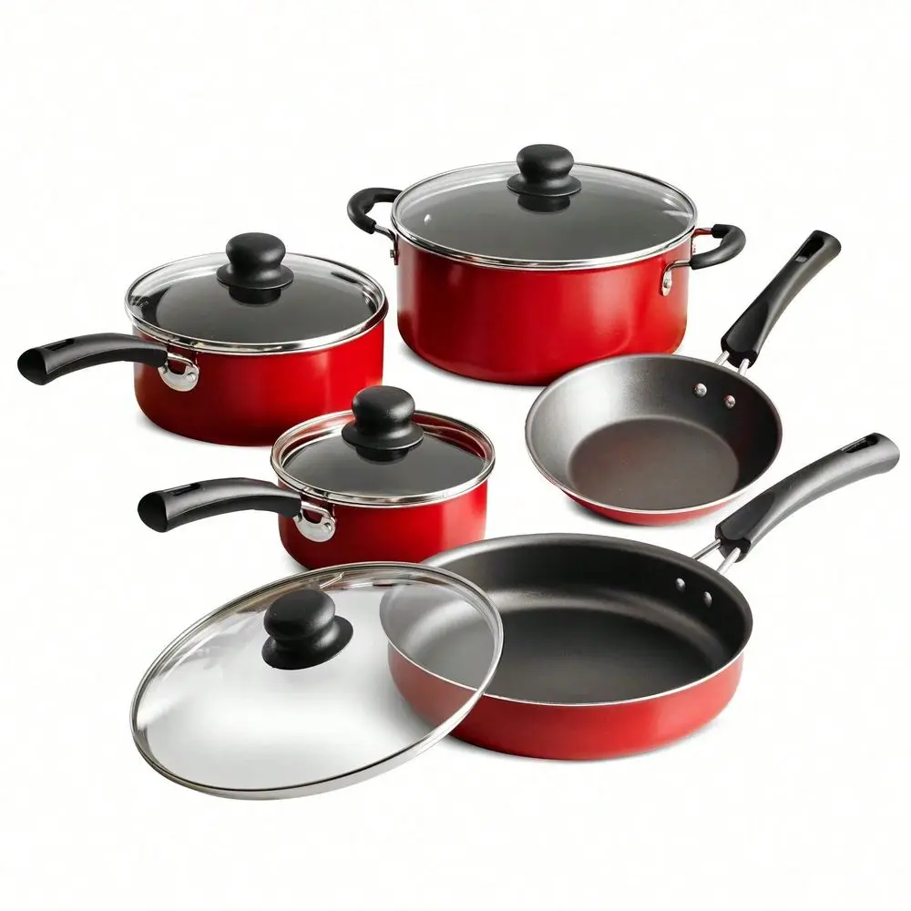 NonStick Cookware Set, Red
NonStick Cookware Set, Red