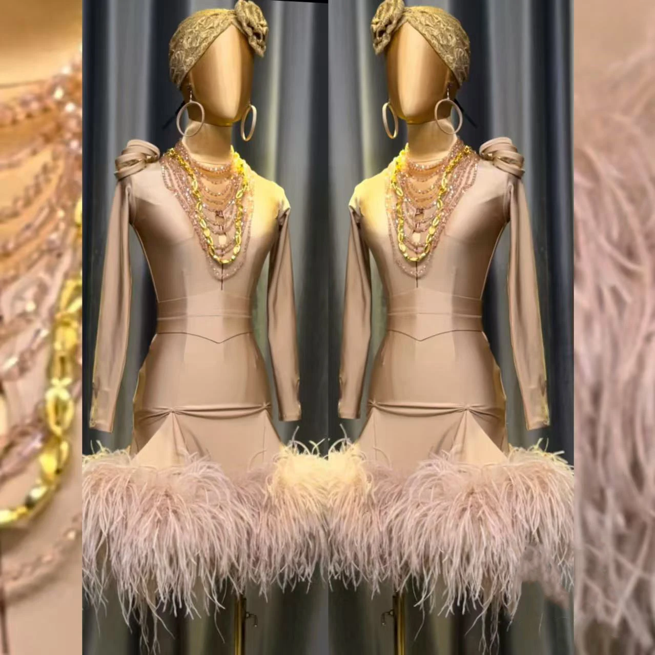 Платье для латинских танцев для взрослых и детей AB Stone, высококачественная женская одежда телесного цвета из страусиных волос на заказ, большие качели, точное женское танго
Платье для латинских танцев для взрослых и детей AB Stone, высококачественная женская одежда телесного цвета из страусиных волос на заказ, большие качели, точное женское танго