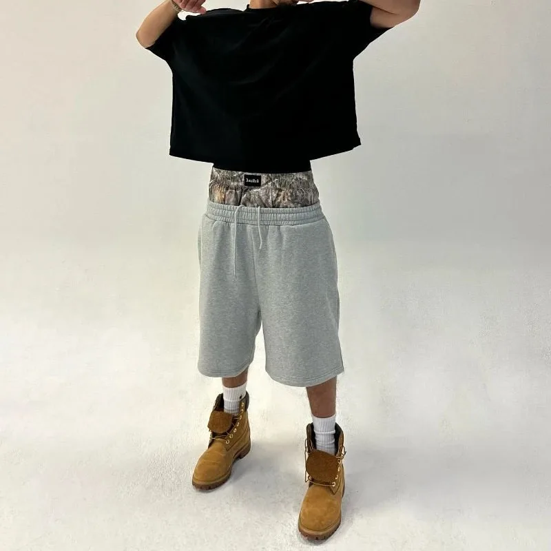 Camouflage Splice Sweatpants Seven-Foot Casual Embroidery Sport Shorts Unisex Loose Fit Straight Leg Pants Street Style
Camouflage Splice Sweatpants Seven-Foot Casual Embroidery Sport Shorts Unisex Loose Fit Straight Leg Pants Street Style