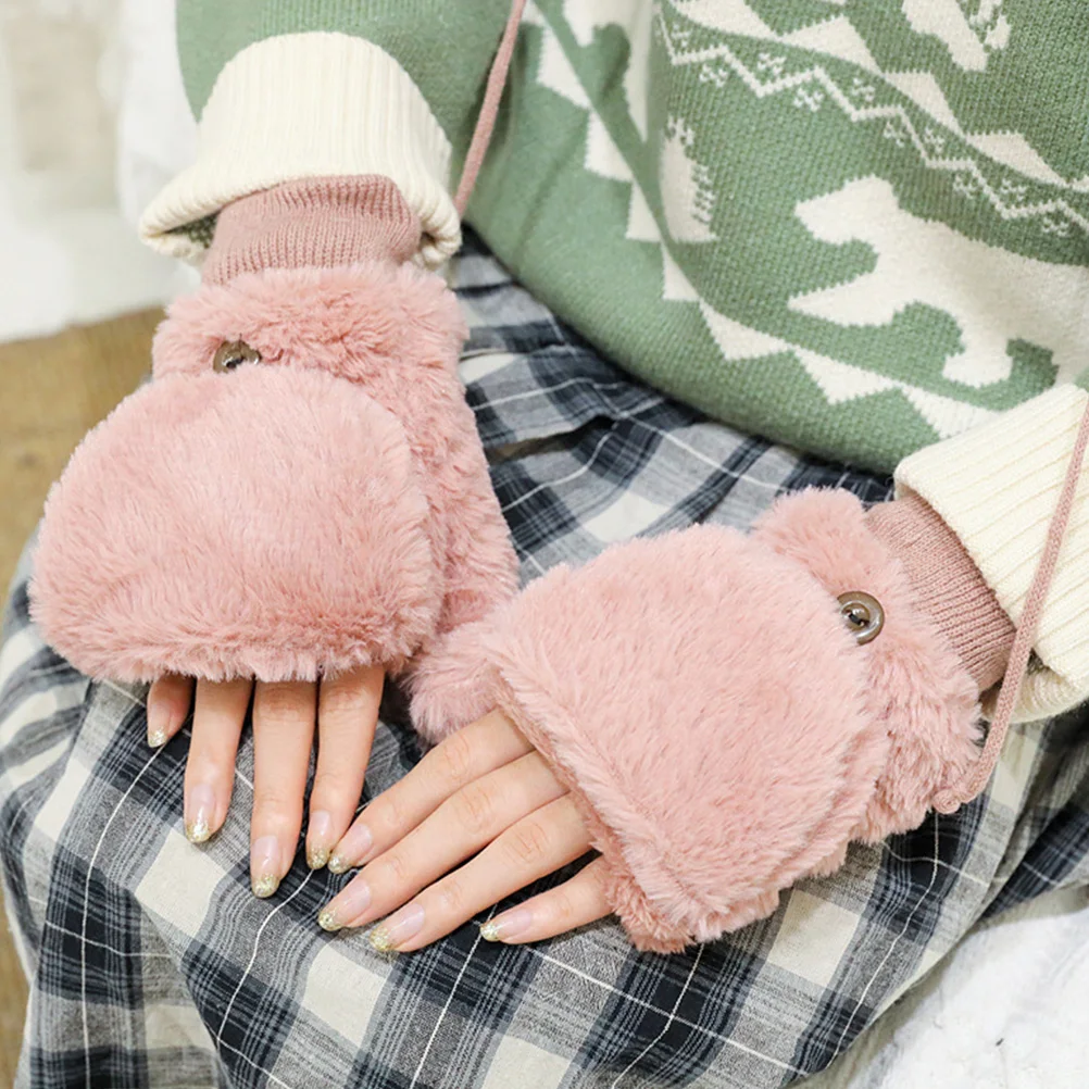 1 Pair Windproof Flipping Cover Winter Warm Fluff Cycling Gloves For Women Lovely Hand Cover Durable Soft Skin-Friendly Elastic 
1 Pair Windproof Flipping Cover Winter Warm Fluff Cycling Gloves For Women Lovely Hand Cover Durable Soft Skin-Friendly Elastic