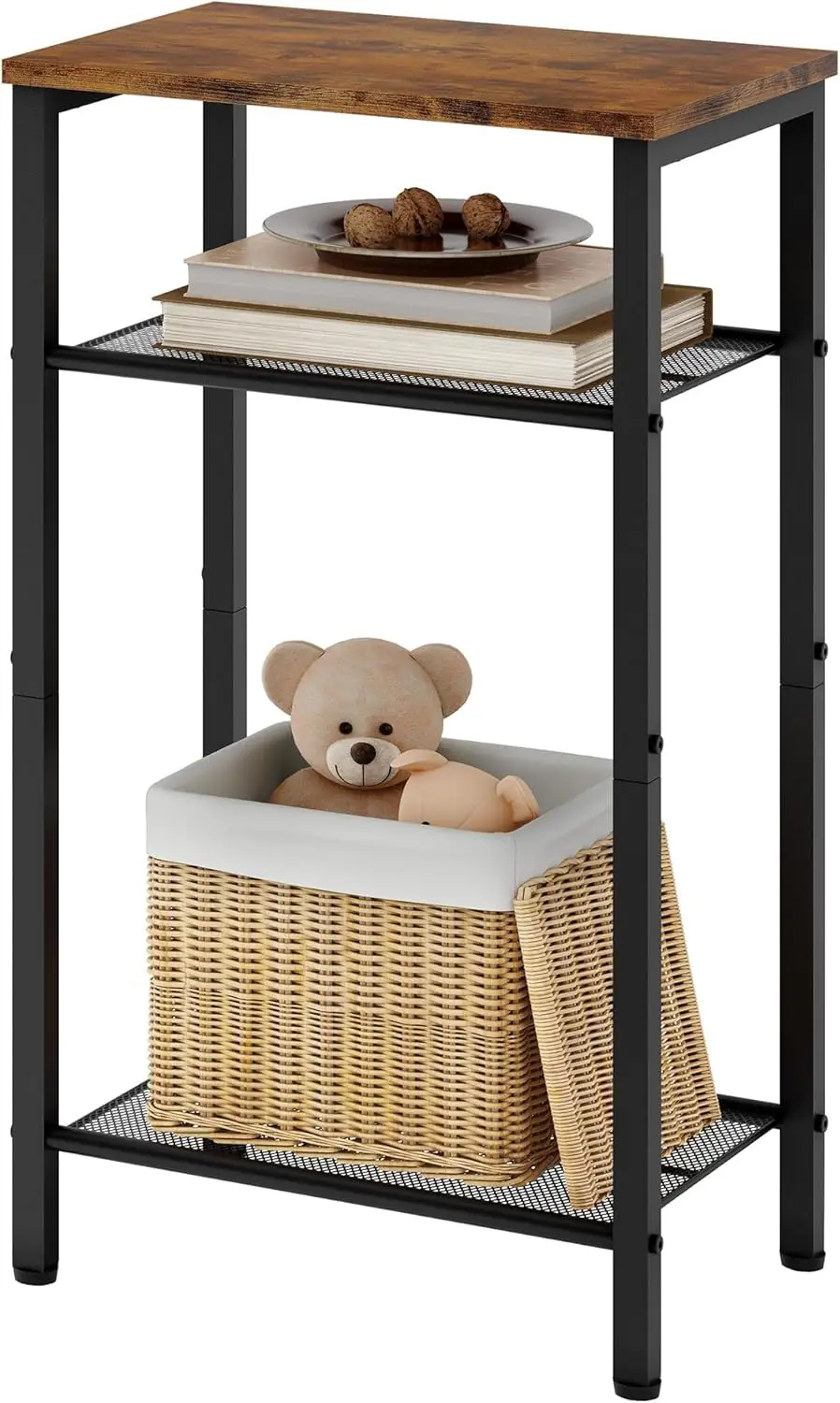3 Tier End Table, Telephone Table, Narrow Side Table with Storage, Nightstand for Small Spaces, Metal Frame, For Living Room,
3 Tier End Table, Telephone Table, Narrow Side Table with Storage, Nightstand for Small Spaces, Metal Frame, For Living Room,