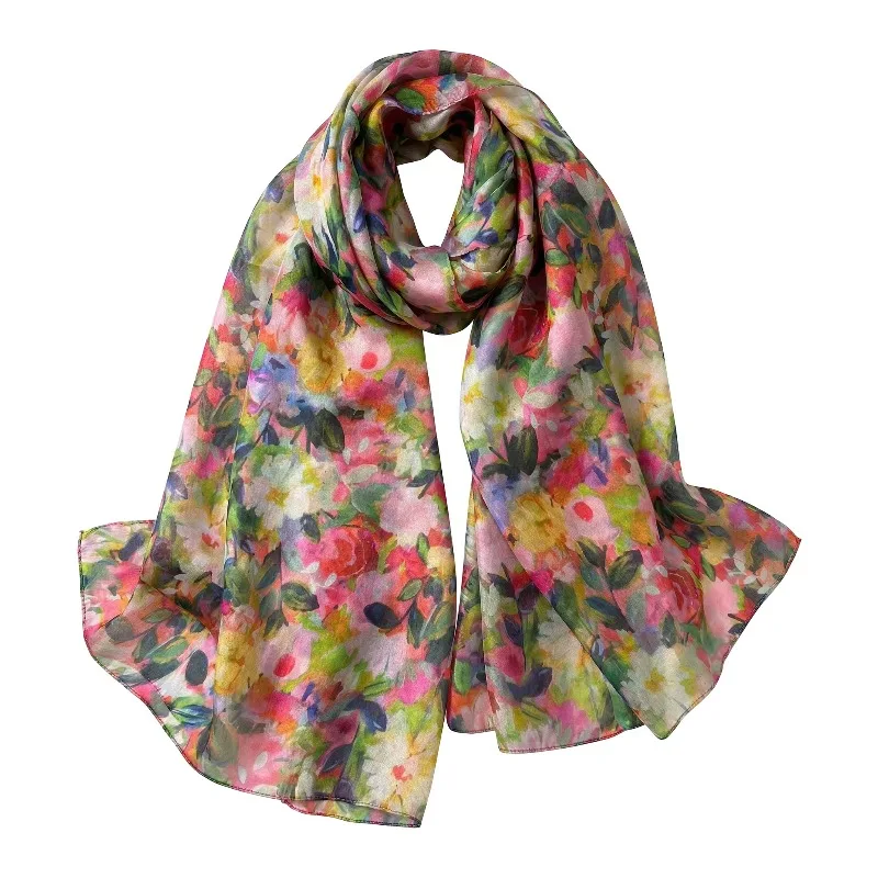 Lightweight Large 100% Mulberry Silk Scarf for Women Oblong Shawl Neck Scarf Beach Wrap Headscarf Gift Pack Pink Floral Print
Lightweight Large 100% Mulberry Silk Scarf for Women Oblong Shawl Neck Scarf Beach Wrap Headscarf Gift Pack Pink Floral Print