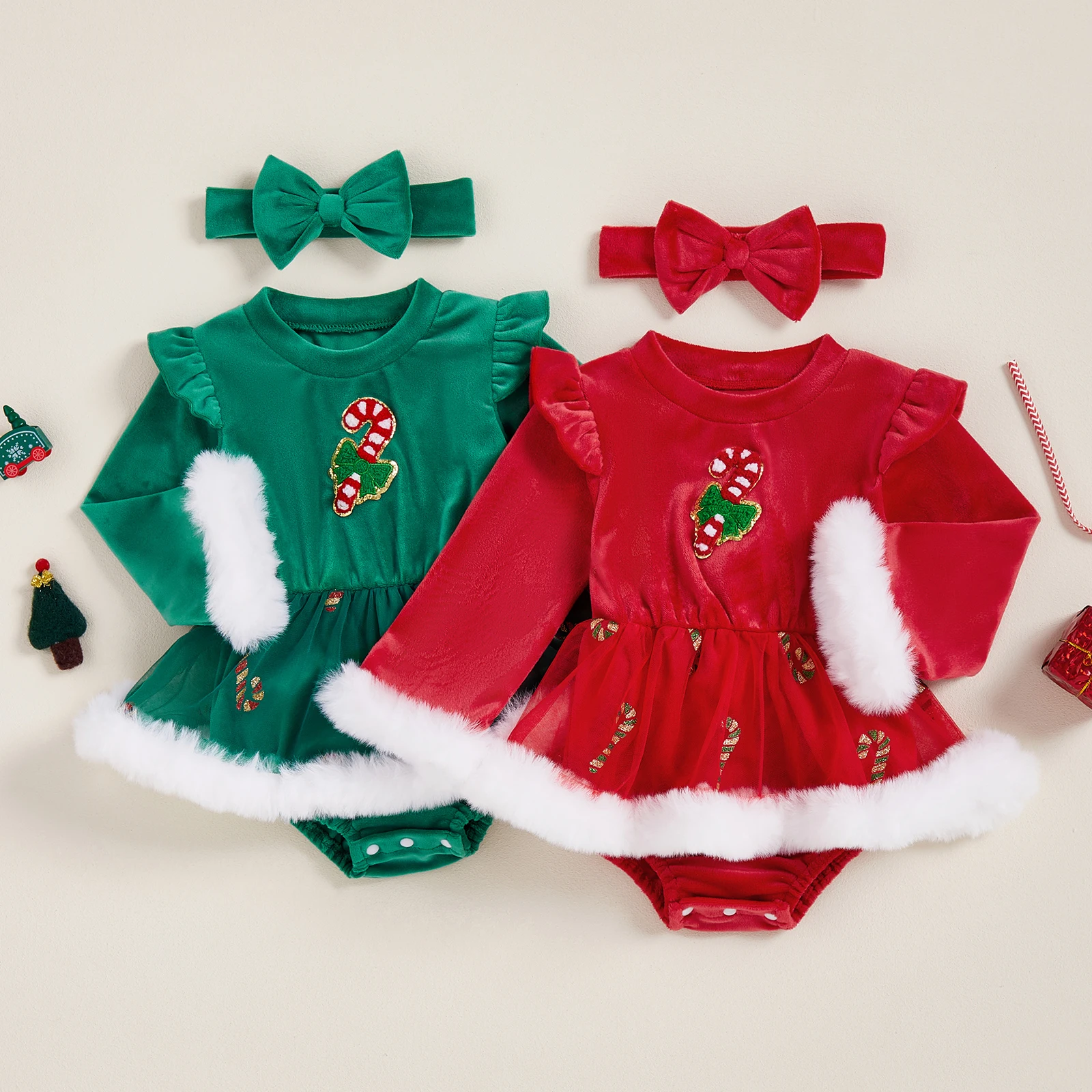 Рождественский комбинезон для маленьких девочек, бархатный комбинезон с вышивкой ярких тростей и круглым вырезом, длинными рукавами и повязкой на голову, рождественская одежда
Рождественский комбинезон для маленьких девочек, бархатный комбинезон с вышивкой ярких тростей и круглым вырезом, длинными рукавами и повязкой на голову, рождественская одежда