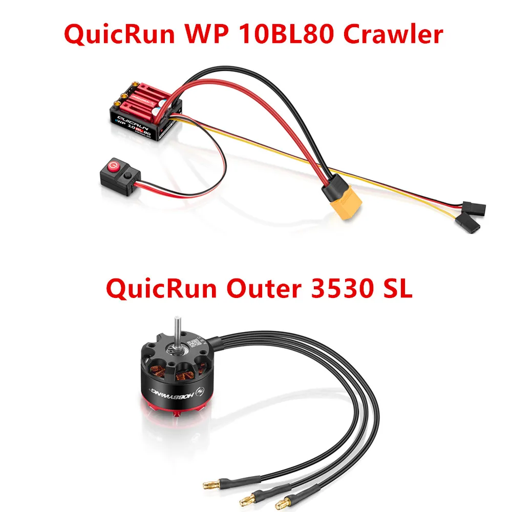 Hobbywing QuicRun WP 10BL80 Crawler 2-4S 80A Sensorless Brushless ESC Or Outer 3530 SL Brushless Motor For 1/10th RC Car
Hobbywing QuicRun WP 10BL80 Crawler 2-4S 80A Sensorless Brushless ESC Or Outer 3530 SL Brushless Motor For 1/10th RC Car
