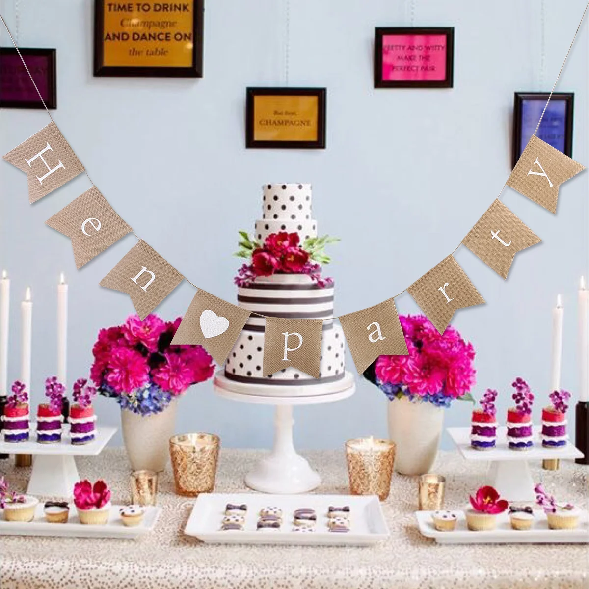 Hen Party Banner 9 Flags Brown Hessian Burlap Rustic Wedding Decoration Bunting Love Heart Printed Flags Hen Party Banner
Hen Party Banner 9 Flags Brown Hessian Burlap Rustic Wedding Decoration Bunting Love Heart Printed Flags Hen Party Banner