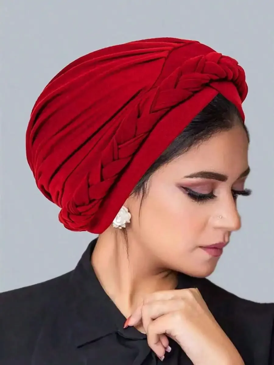2026 1pc Boho Braided Simple Turban Hat Elegant Solid Color Elastic Wraps Lightweight Pre-Tied Scarf Beanies Chemo Cap Women Sleep Bonnet
2026 1pc Boho Braided Simple Turban Hat Elegant Solid Color Elastic Wraps Lightweight Pre-Tied Scarf Beanies Chemo Cap Women Sleep Bonnet