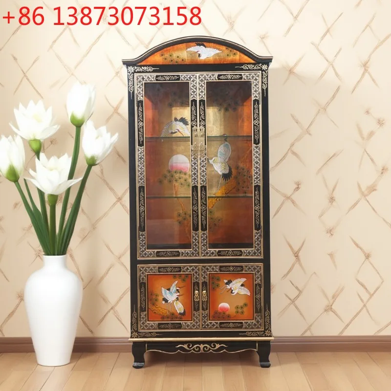New Chinese-style solid wood wine cabinet, entrance cabinet, living room painted gold foil furniture, modern European-style stor
New Chinese-style solid wood wine cabinet, entrance cabinet, living room painted gold foil furniture, modern European-style stor