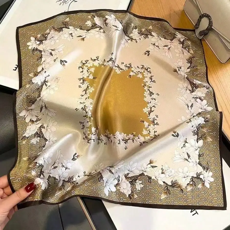 Women 70cm Beige & Coffee Faux Silk Scarf, Soft Elegant Scarf For Spring Autumn Office Daily
Women 70cm Beige & Coffee Faux Silk Scarf, Soft Elegant Scarf For Spring Autumn Office Daily