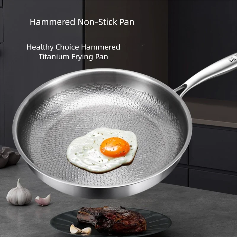 Titanium Pan Household Kitchen Cookware Steel Frying Pan Hammered Non-stick Skillet for Gas Induction Cooker Use
Titanium Pan Household Kitchen Cookware Steel Frying Pan Hammered Non-stick Skillet for Gas Induction Cooker Use