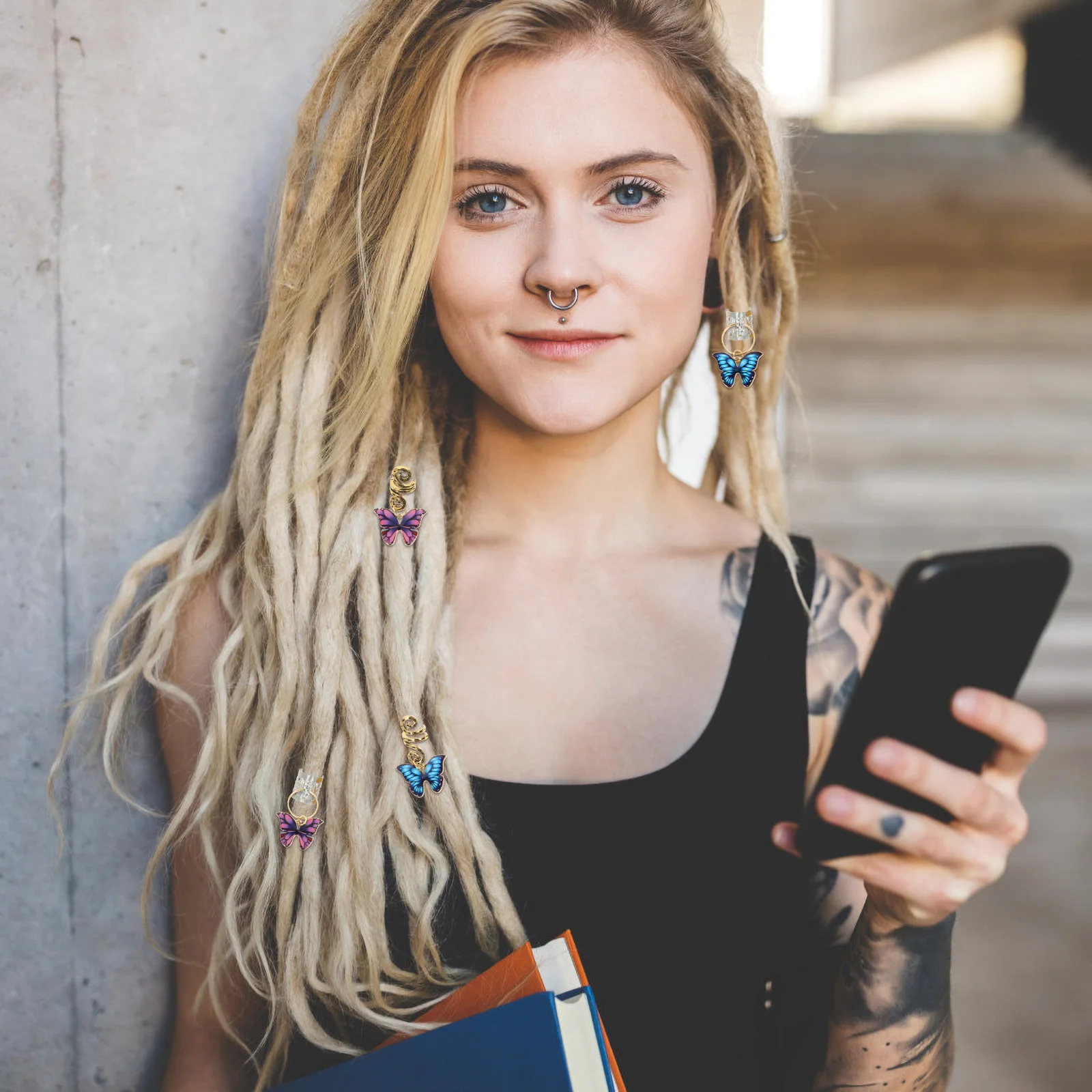 12Pcs Braid Jewelry Butterflies Hair Rings Creative Spiral Zinc Alloy Charms for Braided Hairstyles Dreadlocks Fashion Shows
12Pcs Braid Jewelry Butterflies Hair Rings Creative Spiral Zinc Alloy Charms for Braided Hairstyles Dreadlocks Fashion Shows