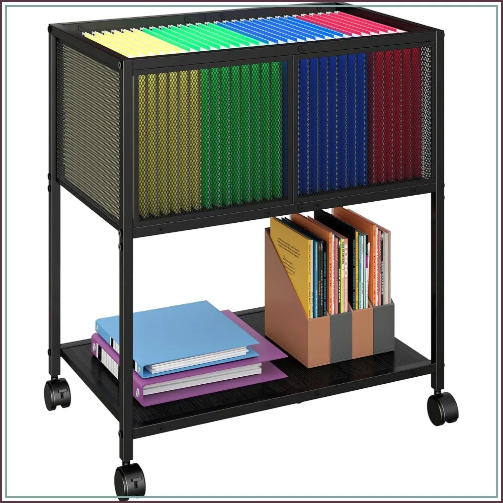 Rolling File Cart with Wheels, Hanging File Folder Organizer for Letter Size, Black
Rolling File Cart with Wheels, Hanging File Folder Organizer for Letter Size, Black