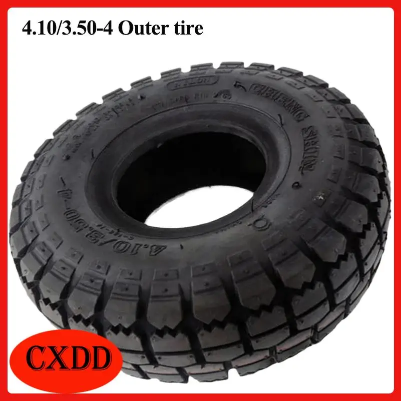 All-terrain scooter tires 4.10-4 / 3.50-4, complete with a universal inner tube for easy installation.
All-terrain scooter tires 4.10-4 / 3.50-4, complete with a universal inner tube for easy installation.