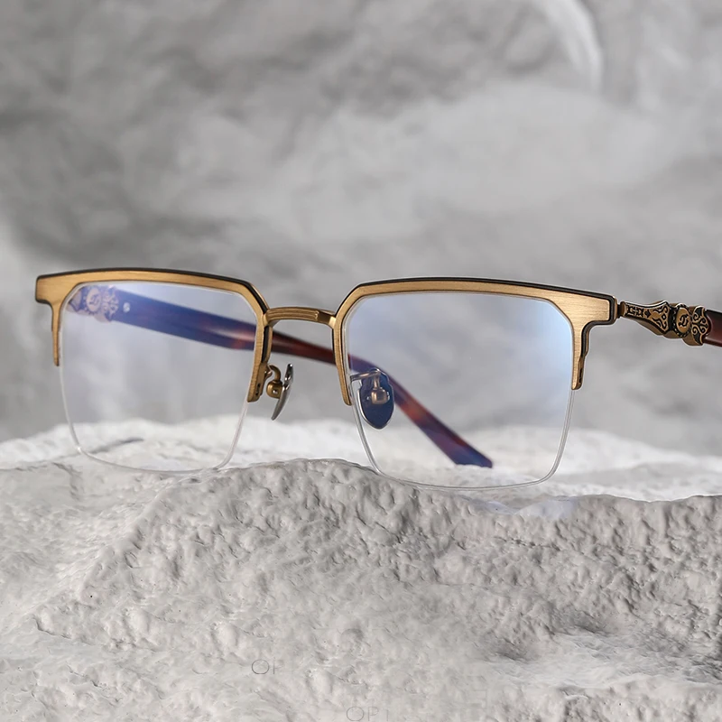 High Quality Titanium Semi Rimless Glasses Frame for Men Optical Myopia Prescription Eyeglasses Classic Trendy Square Eyewear
High Quality Titanium Semi Rimless Glasses Frame for Men Optical Myopia Prescription Eyeglasses Classic Trendy Square Eyewear