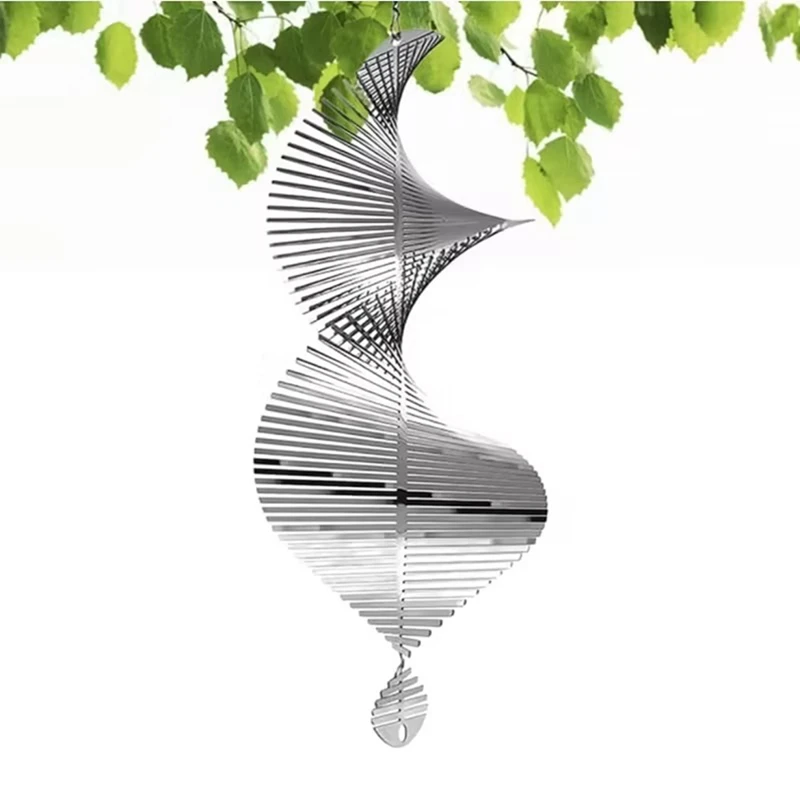 A21I-Wind Spinners 3D Hanging Wind Spinner Stainless Steel Metal Sculptures Decorations, Heliciform Wind Sculptures Easy To Use
A21I-Wind Spinners 3D Hanging Wind Spinner Stainless Steel Metal Sculptures Decorations, Heliciform Wind Sculptures Easy To Use