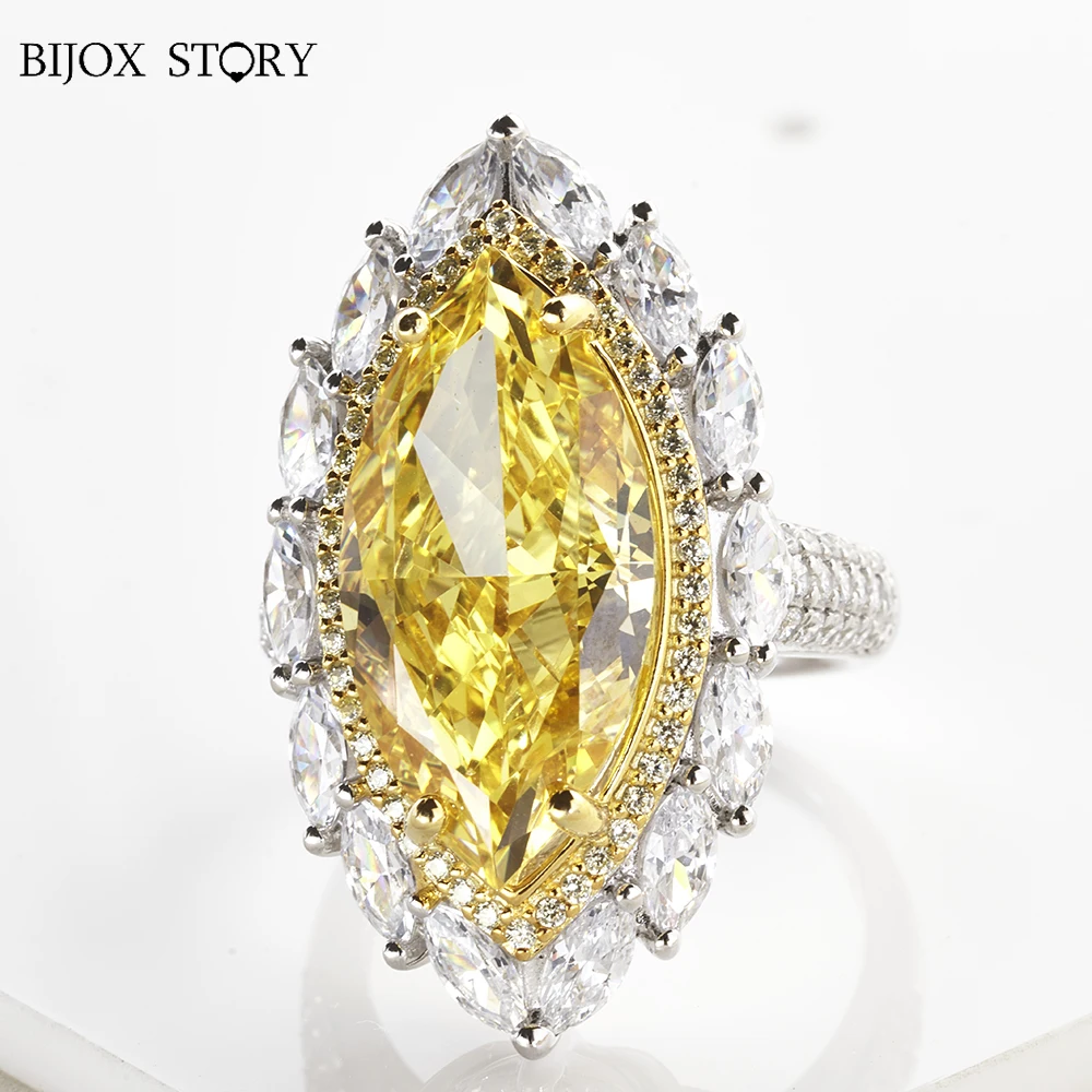 Vintage 925 sterling silver ring for women with vivid yellow color 4X8mm Horse Eyes Shape creative diamond stone finger ring
Vintage 925 sterling silver ring for women with vivid yellow color 4X8mm Horse Eyes Shape creative diamond stone finger ring
