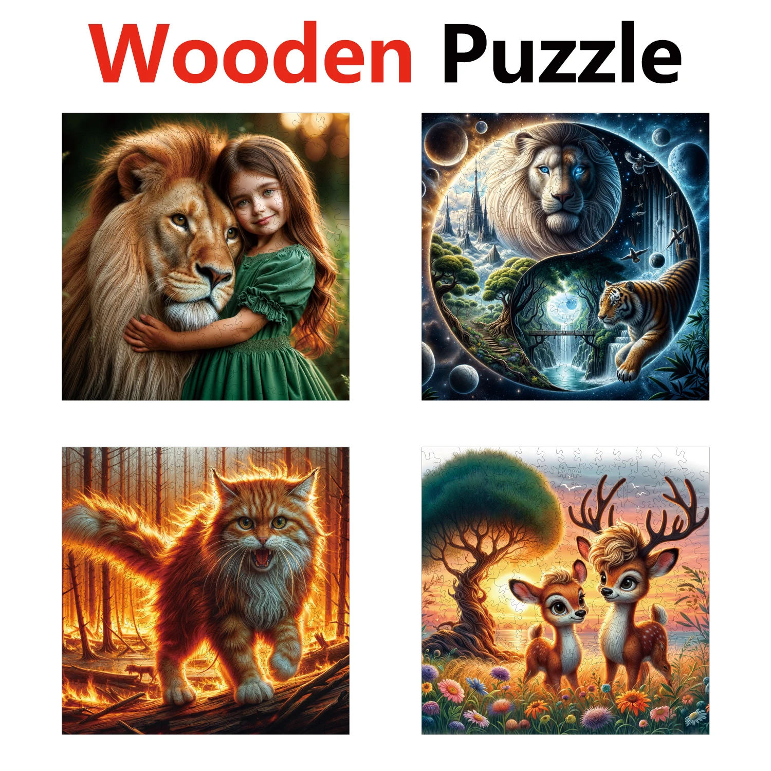 Lion Man Deer Cat Animal Puzzles High Quality Jigsaw Puzzle Wooden Puzzle Best Christmas Gift
Lion Man Deer Cat Animal Puzzles High Quality Jigsaw Puzzle Wooden Puzzle Best Christmas Gift