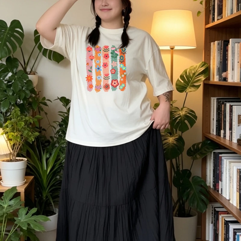 Plus Size Floral Print T Shirt for Women 2026 Summer Oversized Short Sleeve Casual Cotton Tee Vintage Boho Flower Graphic Tops
Plus Size Floral Print T Shirt for Women 2026 Summer Oversized Short Sleeve Casual Cotton Tee Vintage Boho Flower Graphic Tops