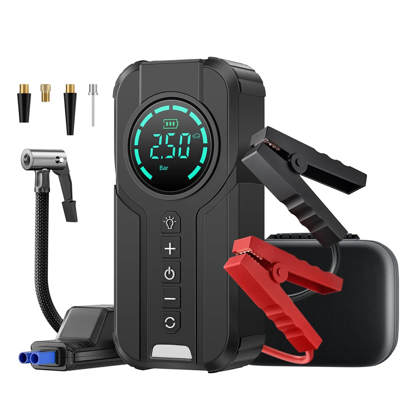 Booster Car Battery Jump Starter Car Emergency Start Power Jumper 16000mAh Super Capacitor Starter With Air Pump Tire Inflator
Booster Car Battery Jump Starter Car Emergency Start Power Jumper 16000mAh Super Capacitor Starter With Air Pump Tire Inflator