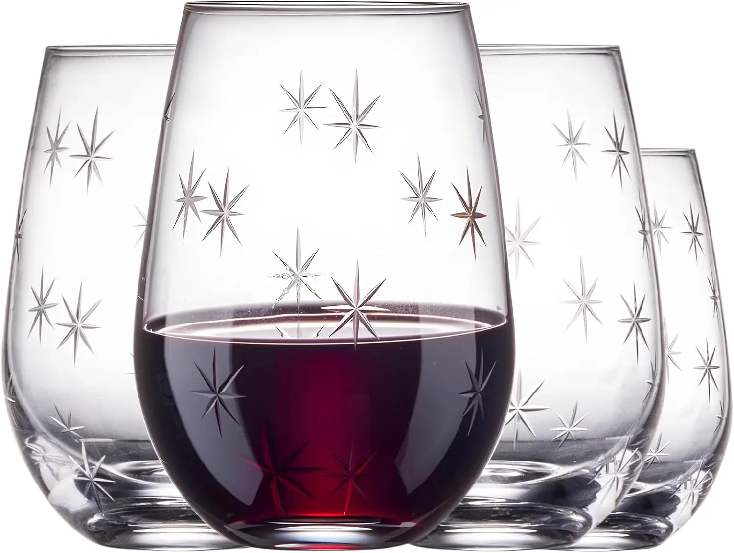 Stemless Wine Glasses Set of 4 – 18oz Hand-Cut Lead-Free Crystal with Exquisite Star Pattern, Dishwasher Safe, Perfect
Stemless Wine Glasses Set of 4 – 18oz Hand-Cut Lead-Free Crystal with Exquisite Star Pattern, Dishwasher Safe, Perfect