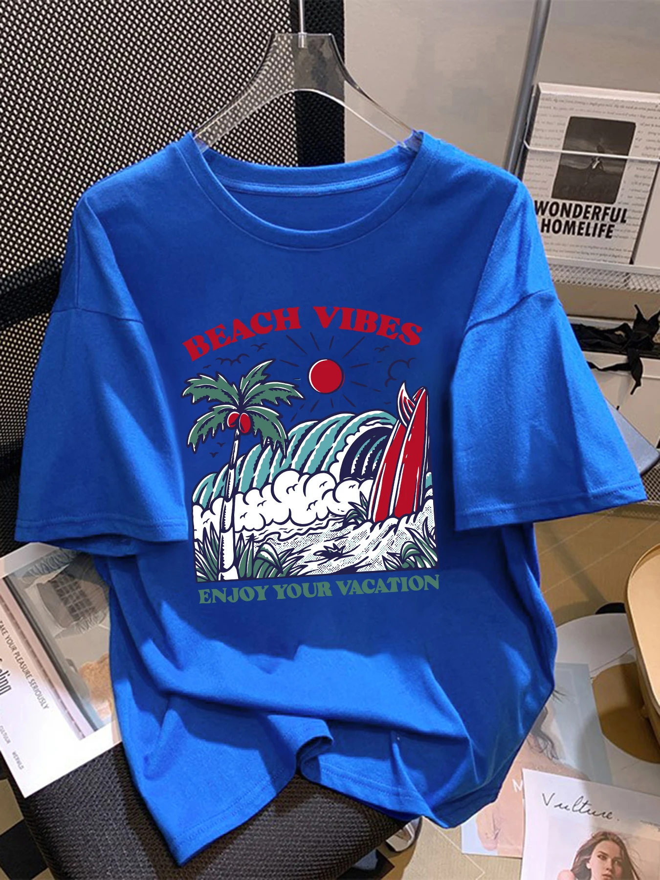 Beach Vibes Enjoy Your Vacation Womens Tee Shirt Crewneck Cotton Hip Hop T-Shirts Breathable Soft Short Sleeve Loose Unisex Tops
Beach Vibes Enjoy Your Vacation Womens Tee Shirt Crewneck Cotton Hip Hop T-Shirts Breathable Soft Short Sleeve Loose Unisex Tops