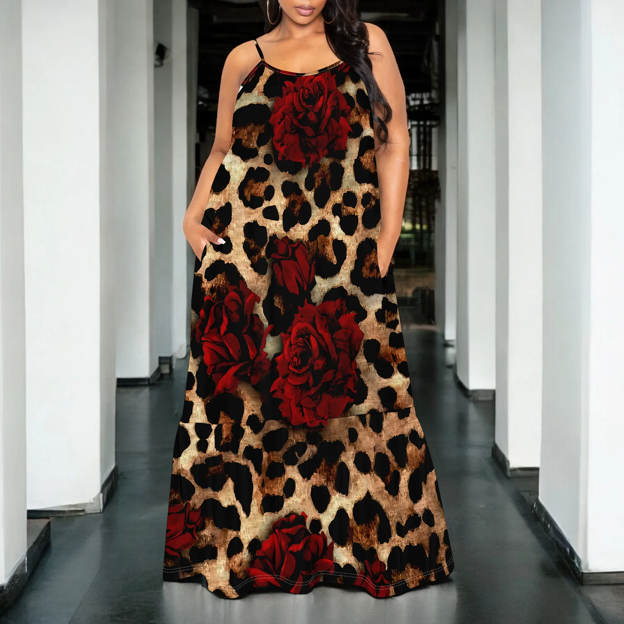 Women's Leopard Rose Maxi Dress Spaghetti Strap Flowy Summer Club Night Party Valentine's Date Outfit S-3XL Sexy Casual
Women's Leopard Rose Maxi Dress Spaghetti Strap Flowy Summer Club Night Party Valentine's Date Outfit S-3XL Sexy Casual