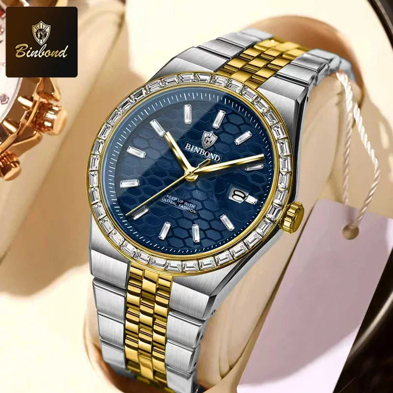 BINBOND New Men's Quartz Watch Classic Style Waterproof Luminous Date Display Stainless Steel Wristwatch For Male Relojes Hombre
BINBOND New Men's Quartz Watch Classic Style Waterproof Luminous Date Display Stainless Steel Wristwatch For Male Relojes Hombre