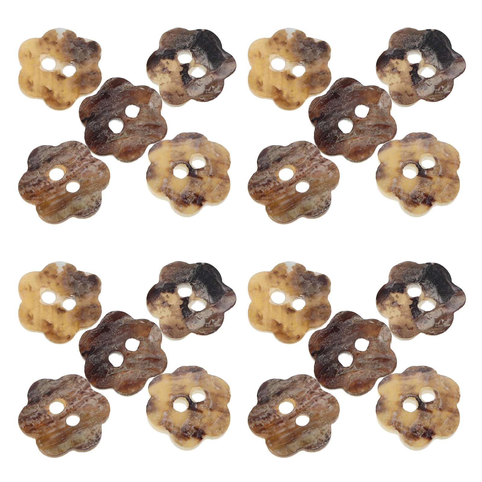 20Pcs Unique Flower Shape Buttons Natural Irregular 0.4 Inch Sew-on Buttons for Clothing Repair Crafting DIY Tailoring Supplies
20Pcs Unique Flower Shape Buttons Natural Irregular 0.4 Inch Sew-on Buttons for Clothing Repair Crafting DIY Tailoring Supplies