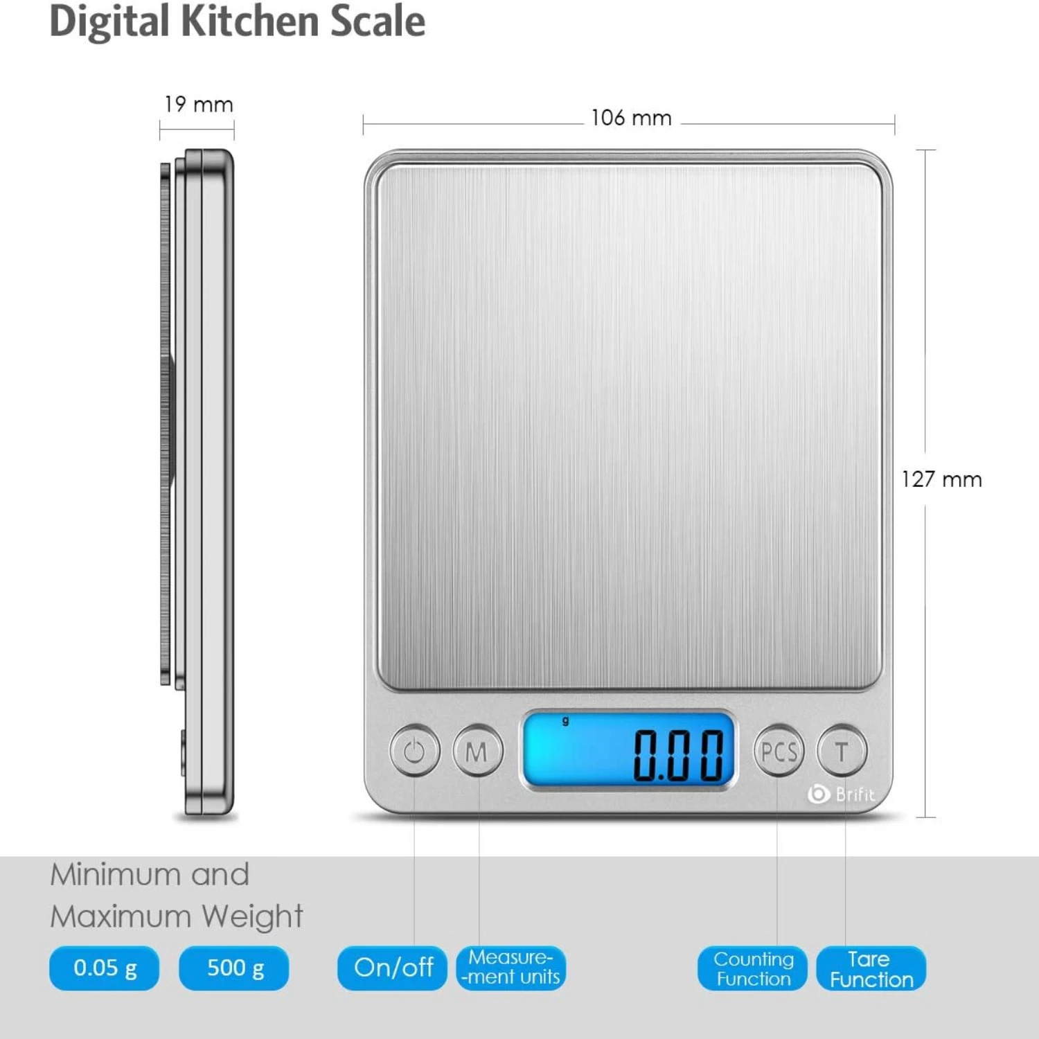 Mini Pocket Jewelry Scale - AMIR Digital Kitchen Scale - Precise 0.01g Accuracy - 500g Capacity - Back-Lit LCD - Includes Calibr
Mini Pocket Jewelry Scale - AMIR Digital Kitchen Scale - Precise 0.01g Accuracy - 500g Capacity - Back-Lit LCD - Includes Calibr
