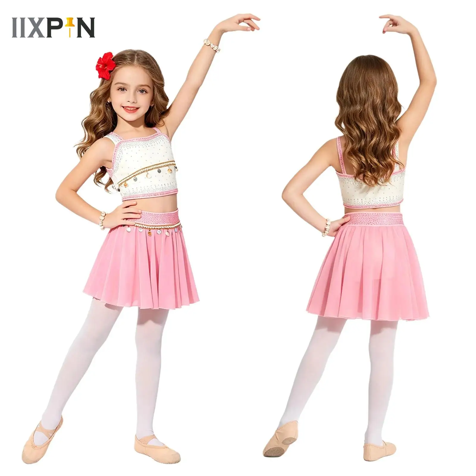 Kids Girls Ballet Modern Dance Wear Stage Performance Costume Cheerleading Figure Skating Gymnastics Outfit Crop Top with Skirts
Kids Girls Ballet Modern Dance Wear Stage Performance Costume Cheerleading Figure Skating Gymnastics Outfit Crop Top with Skirts
