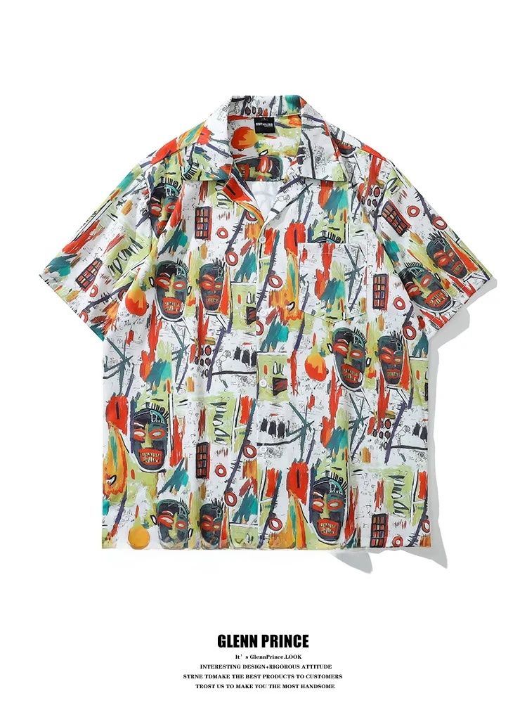 GPstudio Men's Artistic Graffiti Print Short Sleeve Shirt Loose Cuban Collar Summer Hip Hop Casual Floral Patterned Shirt
GPstudio Men's Artistic Graffiti Print Short Sleeve Shirt Loose Cuban Collar Summer Hip Hop Casual Floral Patterned Shirt
