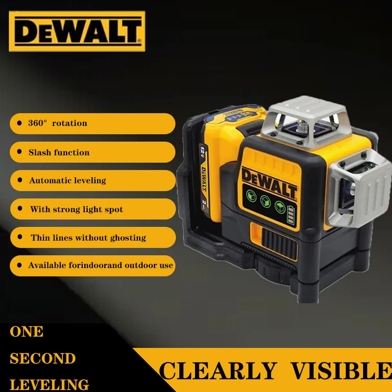DEWALT DW089LG 3x360° Green Beam Laser Level Tool 12 Lines Vertical Horizontal Cross Lines Self-Leveling 12V Rechargable Battery
DEWALT DW089LG 3x360° Green Beam Laser Level Tool 12 Lines Vertical Horizontal Cross Lines Self-Leveling 12V Rechargable Battery
