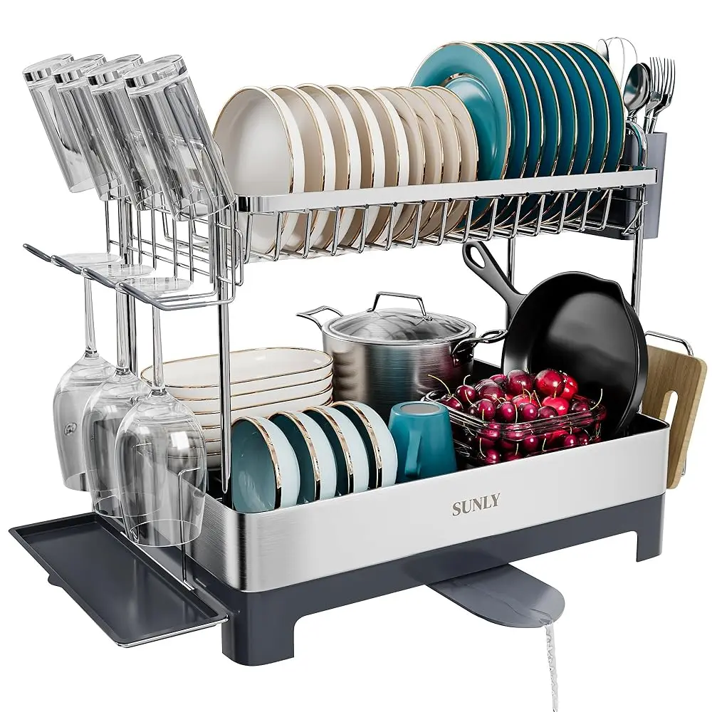 Free ShippingLarge Dish Drying Rack, Multipurpose 2 Tier Dish Racks for Kitchen Counter, 304 Stainless, Extra Large Drain Board,
Free ShippingLarge Dish Drying Rack, Multipurpose 2 Tier Dish Racks for Kitchen Counter, 304 Stainless, Extra Large Drain Board,