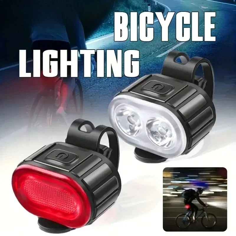 Bicycle Front & Rear Light Set Rechargeable LED Headlight Taillight Portable Floodlight for Mountain Road Biking Night Riding
Bicycle Front & Rear Light Set Rechargeable LED Headlight Taillight Portable Floodlight for Mountain Road Biking Night Riding
