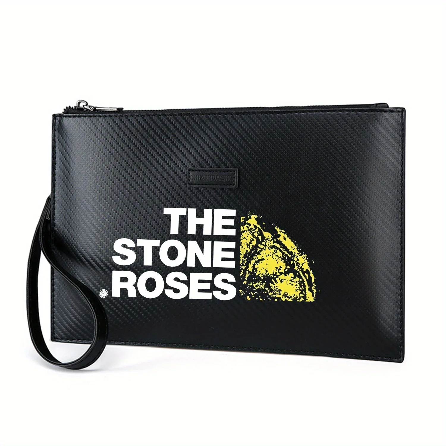 Band logo,white text,yellow blob. Elegant Printed PU Men's Handbag Fashionable and Practical for Everyday Carry
Band logo,white text,yellow blob. Elegant Printed PU Men's Handbag Fashionable and Practical for Everyday Carry