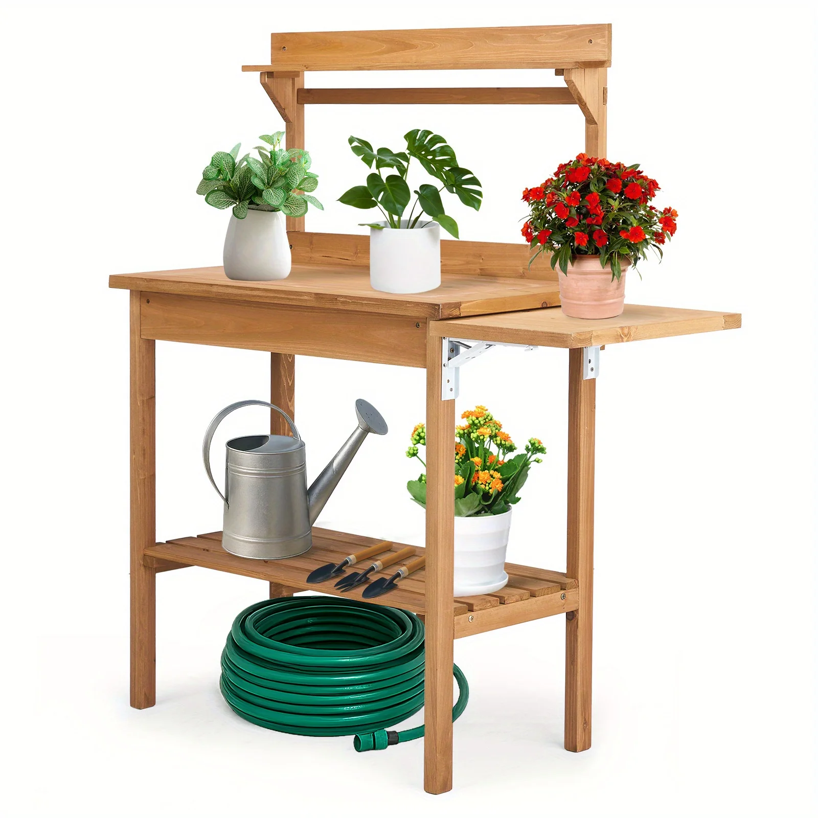 2-Tier Citrus Orange Gardening Workstation with Side Panels & Cut-Out Top Shelf-All-Season,Lightweight & Durable Wooden Bench
2-Tier Citrus Orange Gardening Workstation with Side Panels & Cut-Out Top Shelf-All-Season,Lightweight & Durable Wooden Bench
