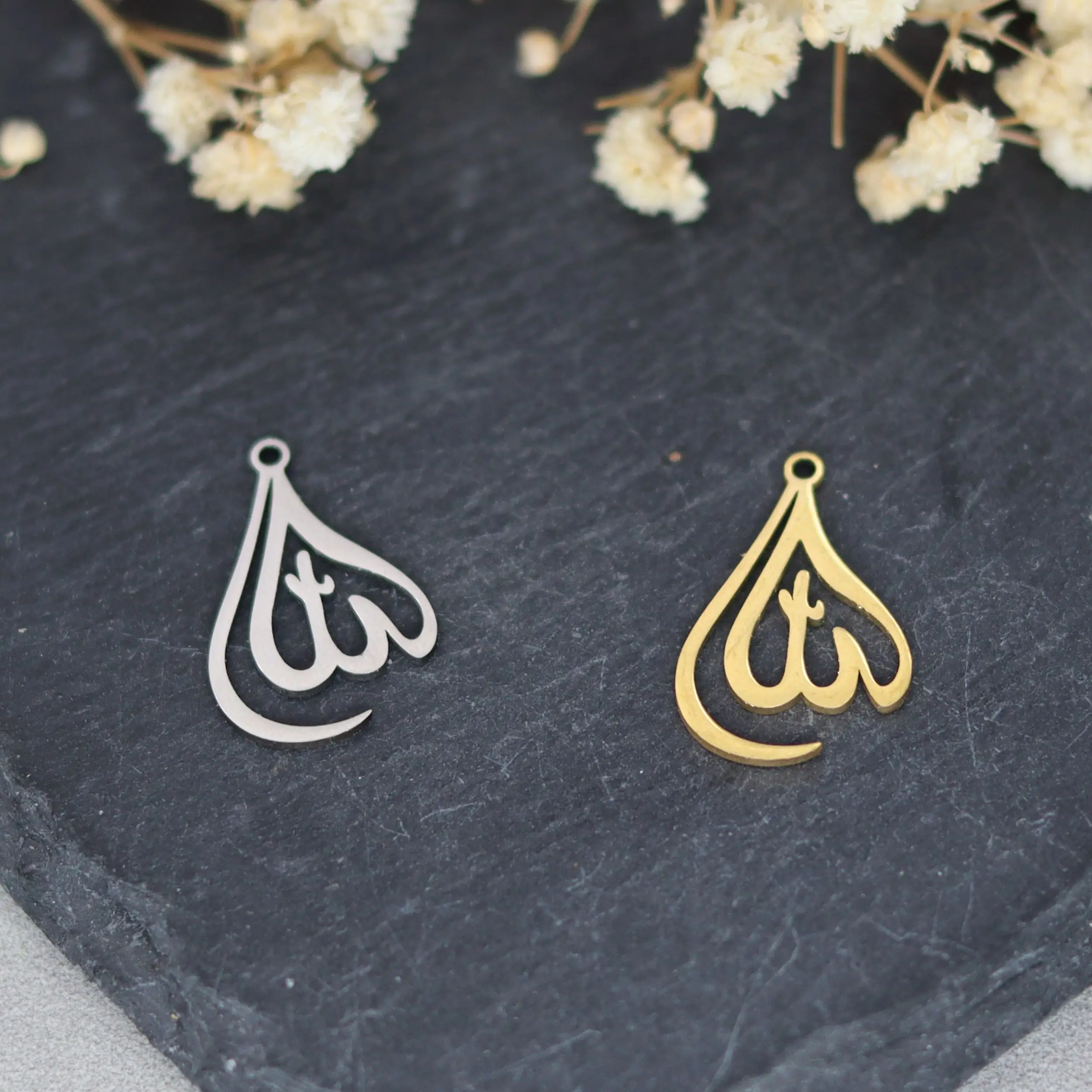 3pcs Classic Arabic God Allah Charms Stainless Steel Pendant DIY Craft Earrings Necklace Jewelry Making Islamic Muslim Accessory
3pcs Classic Arabic God Allah Charms Stainless Steel Pendant DIY Craft Earrings Necklace Jewelry Making Islamic Muslim Accessory