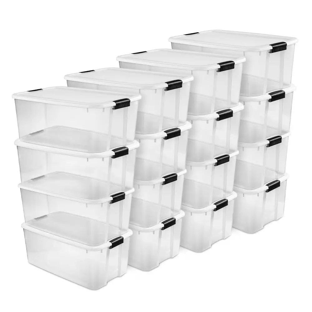 16Pack Ultra Latching Box, Storage Bins with Lids, Clear Plastic, 116 Quart HeavyDuty Organizing Containers for Closet, Bathroo
16Pack Ultra Latching Box, Storage Bins with Lids, Clear Plastic, 116 Quart HeavyDuty Organizing Containers for Closet, Bathroo