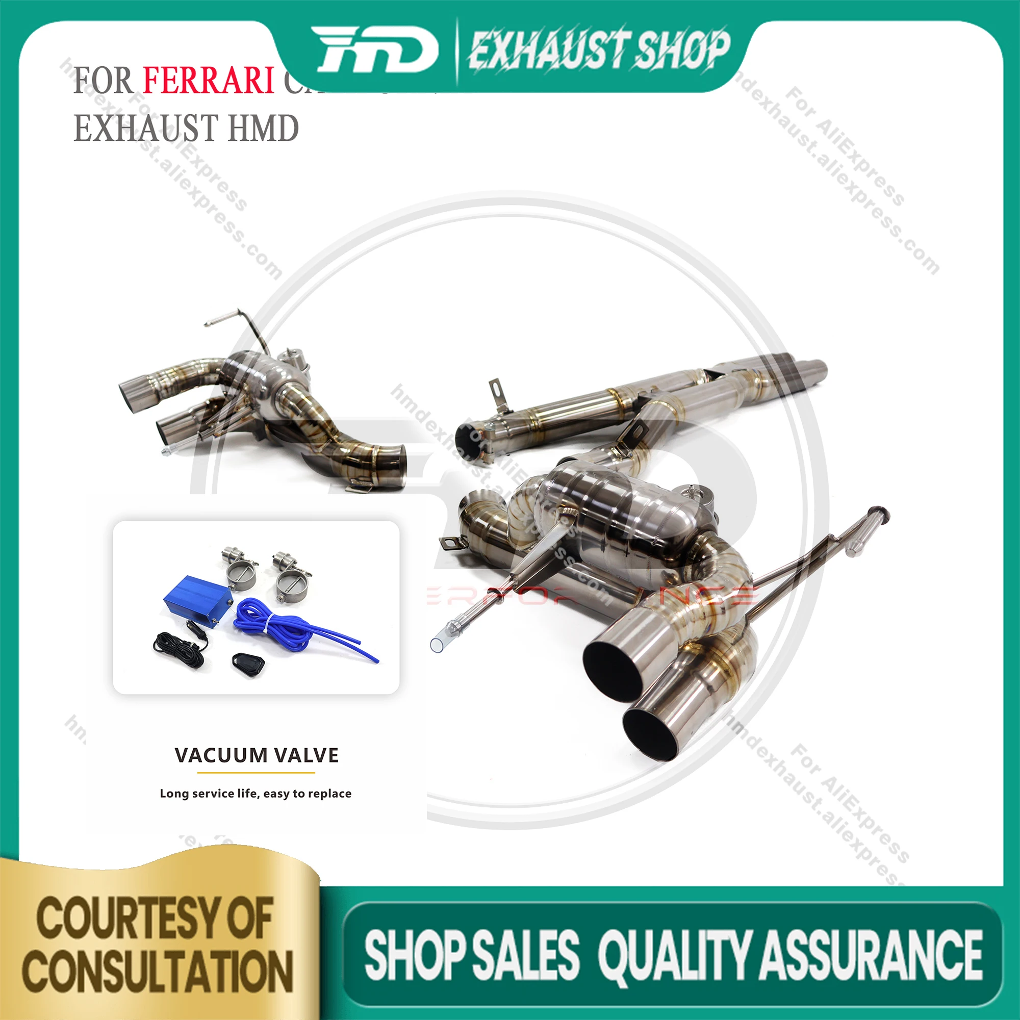 High Quality Catback For Ferrari California Titanium Alloy Vacuum Valve Muffler Exhaust System Non-destructive X Pipe
High Quality Catback For Ferrari California Titanium Alloy Vacuum Valve Muffler Exhaust System Non-destructive X Pipe