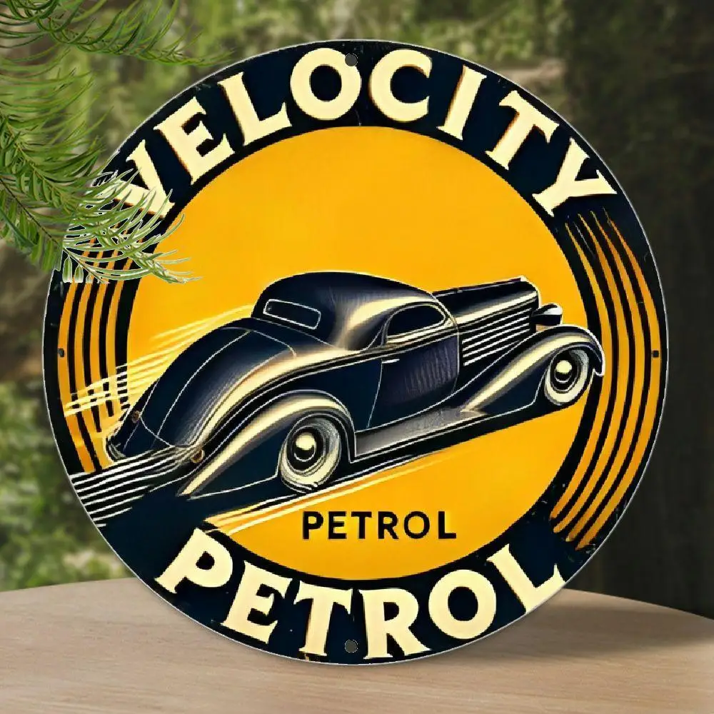 Americana Style, Vintage 'Speed Gasoline' Round Aluminum Sign - Perfect for Home, Bar, Cafe & Garage Decor 12x12inch 30x30cm 
Americana Style, Vintage 'Speed Gasoline' Round Aluminum Sign - Perfect for Home, Bar, Cafe & Garage Decor 12x12inch 30x30cm