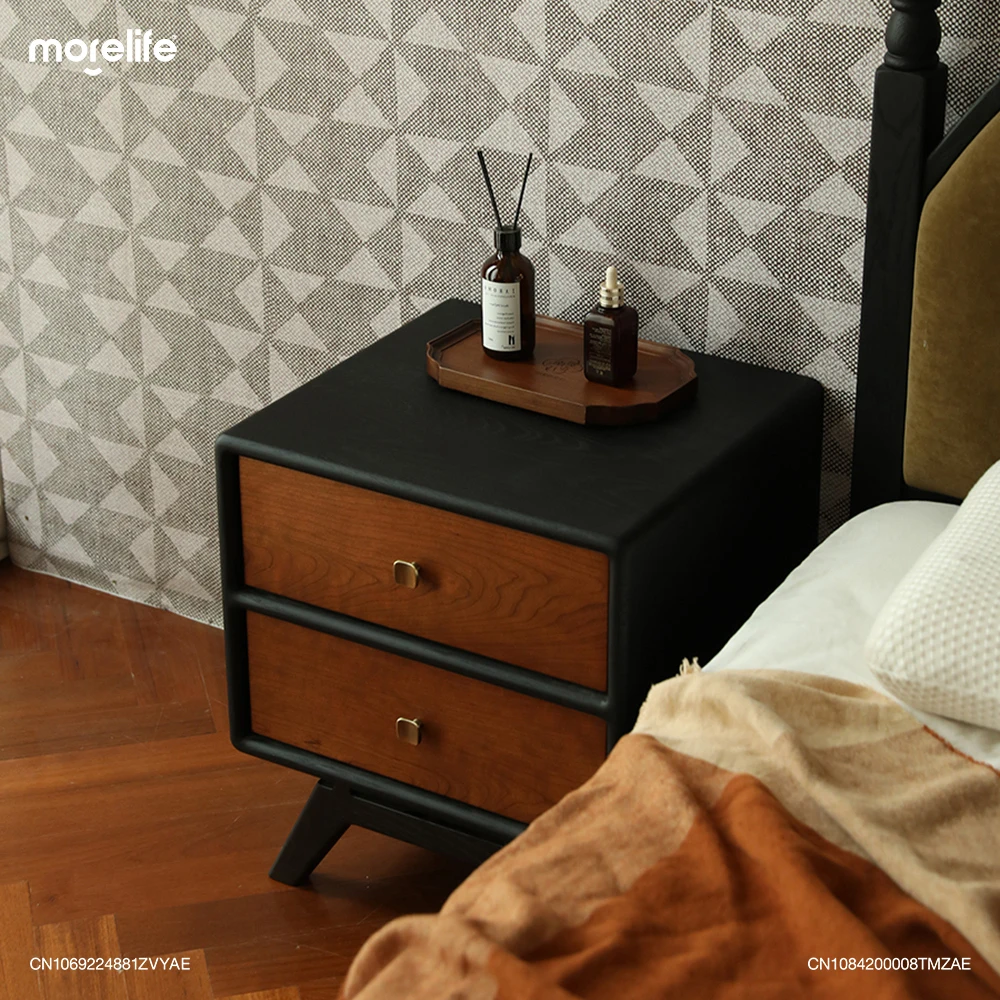 Minimalist Nightstand Contrasting Color Design Storage Cabinet Nordic Retro Matte Black Solid Wood Bedside Table Furniture F01+
Minimalist Nightstand Contrasting Color Design Storage Cabinet Nordic Retro Matte Black Solid Wood Bedside Table Furniture F01+