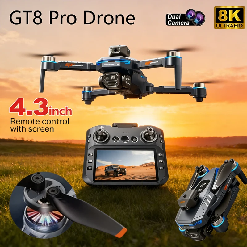 Новый дрон GT8 8K с профессиональными HD-камерами, экраном, пультом ДУ, 5G Wi-Fi, бесщеточным двигателем, функцией обхода препятствий, складной квадрокоптер-игрушка
Новый дрон GT8 8K с профессиональными HD-камерами, экраном, пультом ДУ, 5G Wi-Fi, бесщеточным двигателем, функцией обхода препятствий, складной квадрокоптер-игрушка