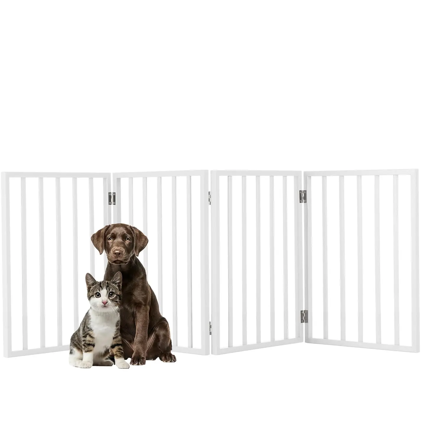 4-Panel Folding Pet Gate for Stairs and Doorways, Freestanding Indoor Dog Fence, White
4-Panel Folding Pet Gate for Stairs and Doorways, Freestanding Indoor Dog Fence, White