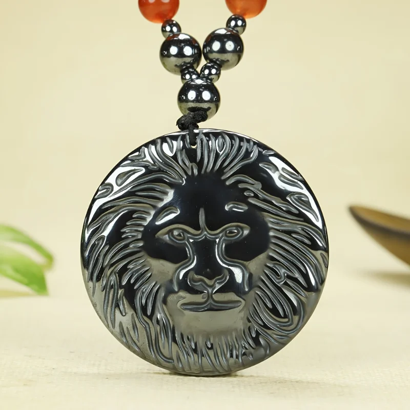 Natural Terahertz Lion King Head Pendant Men's and Women's Pendant Necklace Jewelry
Natural Terahertz Lion King Head Pendant Men's and Women's Pendant Necklace Jewelry