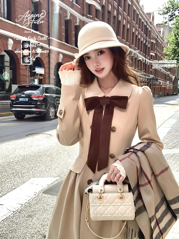 Acaine Long Double-Breasted Waist-Cinching Coat Jaet Women's Autumn Vintage Elegance High-End Feel Cotton Nylon Coat
Acaine Long Double-Breasted Waist-Cinching Coat Jaet Women's Autumn Vintage Elegance High-End Feel Cotton Nylon Coat