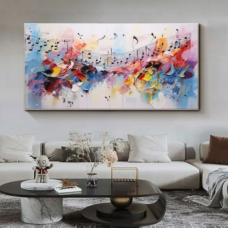 Blue Red Color Mix Thick Oil Painting On Canvas Handmade Music Notes Abstract Artwork Large Wall Art For Living Room Decor
Blue Red Color Mix Thick Oil Painting On Canvas Handmade Music Notes Abstract Artwork Large Wall Art For Living Room Decor